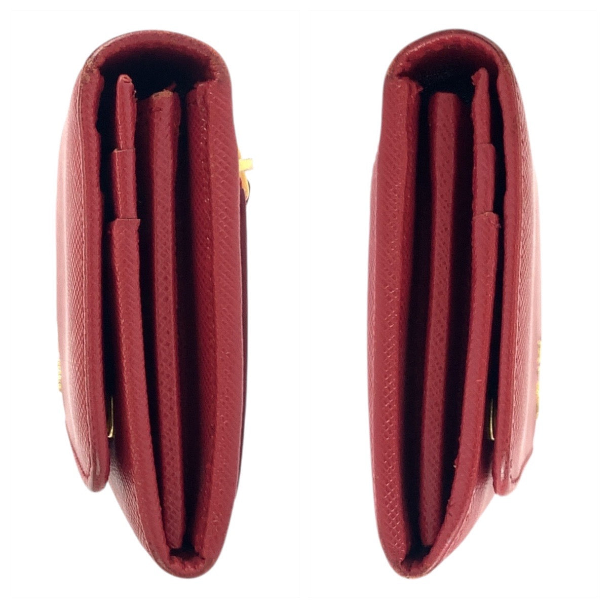 19570
PRADA プラダ サフィアーノ ロゴ パスケース付き レッド ゴールド金具 レザー 長財布 ロングウォレット  レディース ABP27