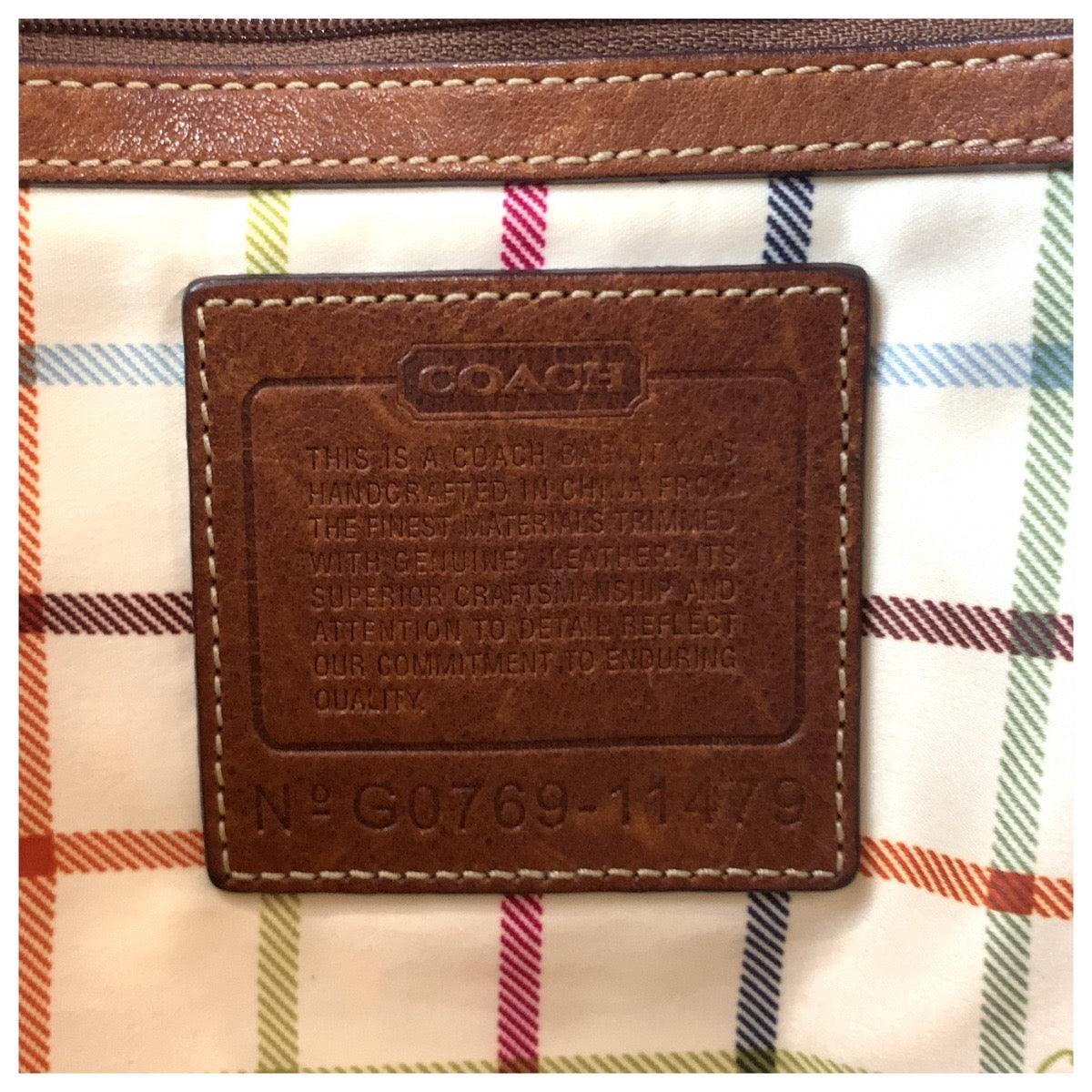 19574
COACH コーチ キャリッジ ベージュ ブラウン ウール / レザー G0769 トートバッグ ショルダーバッグ  レディース AB10