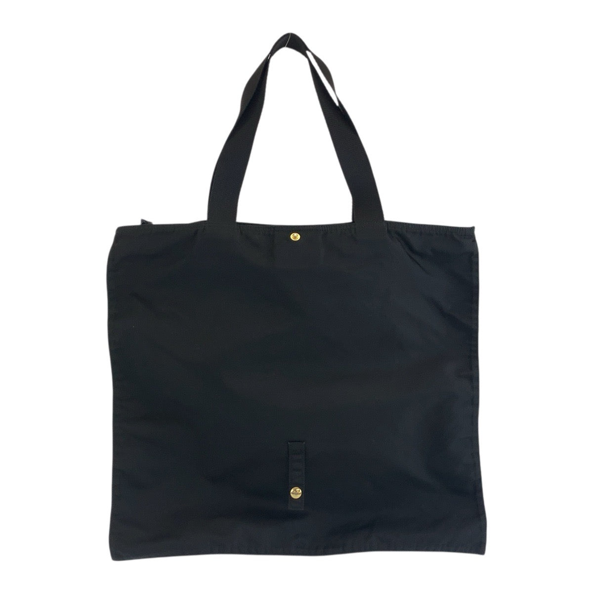 19578
PRADA Tessuto Triangle Logo Plate Black Gold Hardware Nylon Tote Bag Handbag Ladies ABP31