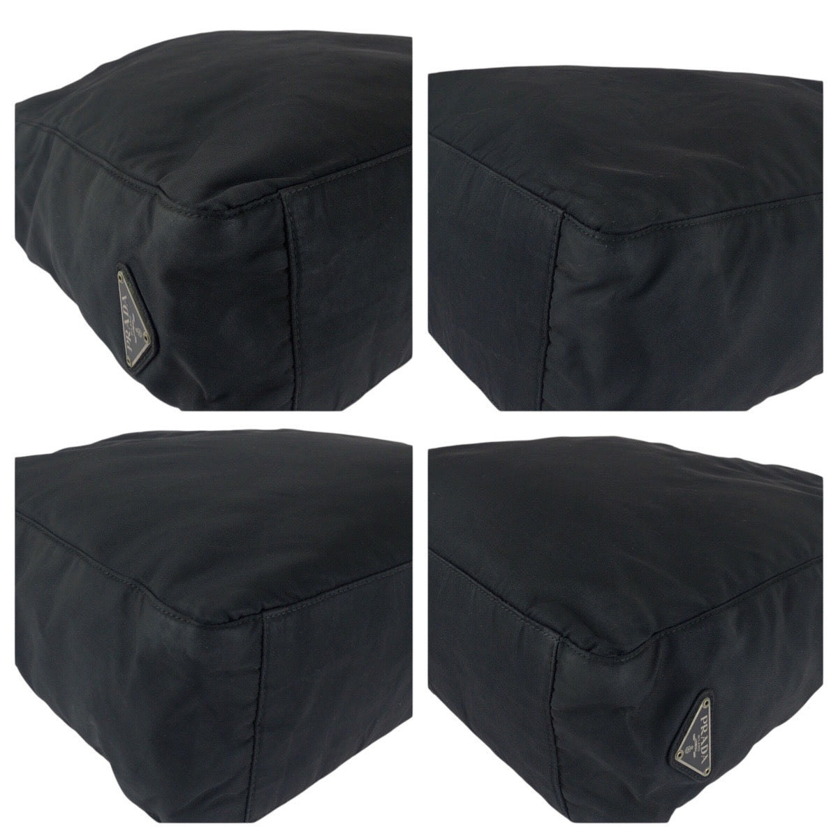 19579
PRADA プラダ テスート 三角ロゴプレート ブラック 黒 シルバー金具 ナイロン トートバッグ ショルダーバッグ レディース AB17