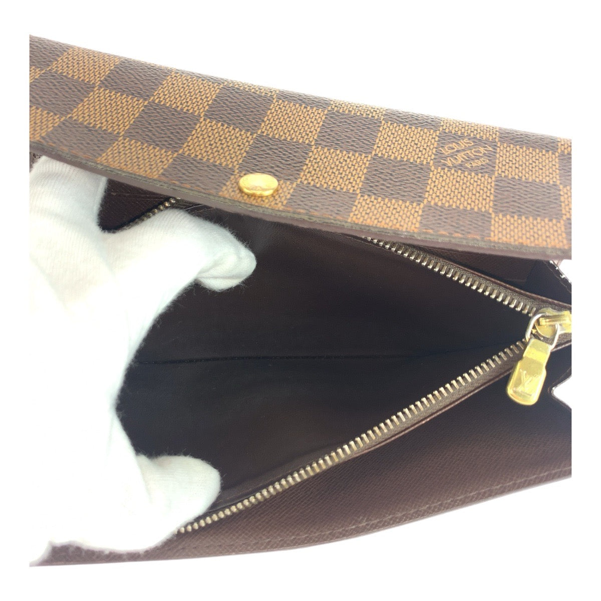 19582
LOUIS VUITTON ルイヴィトン ダミエ ポルトフォイユ サラ ブラウン ゴールド金具 PVC N61734 長財布 ロングウォレット  レディース ABP15