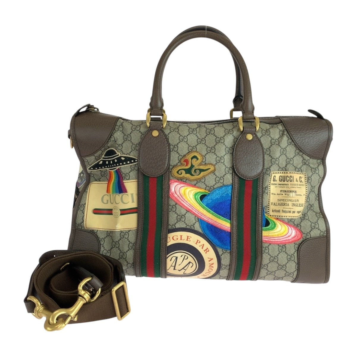 19584
GUCCI グッチ シェリーライン クーリエ ベージュ ブラウン マルチカラー ゴールド金具 GGスプリームキャンバス 459311 ショルダーバッグ ハンドバッグ 2way メンズ ABP96