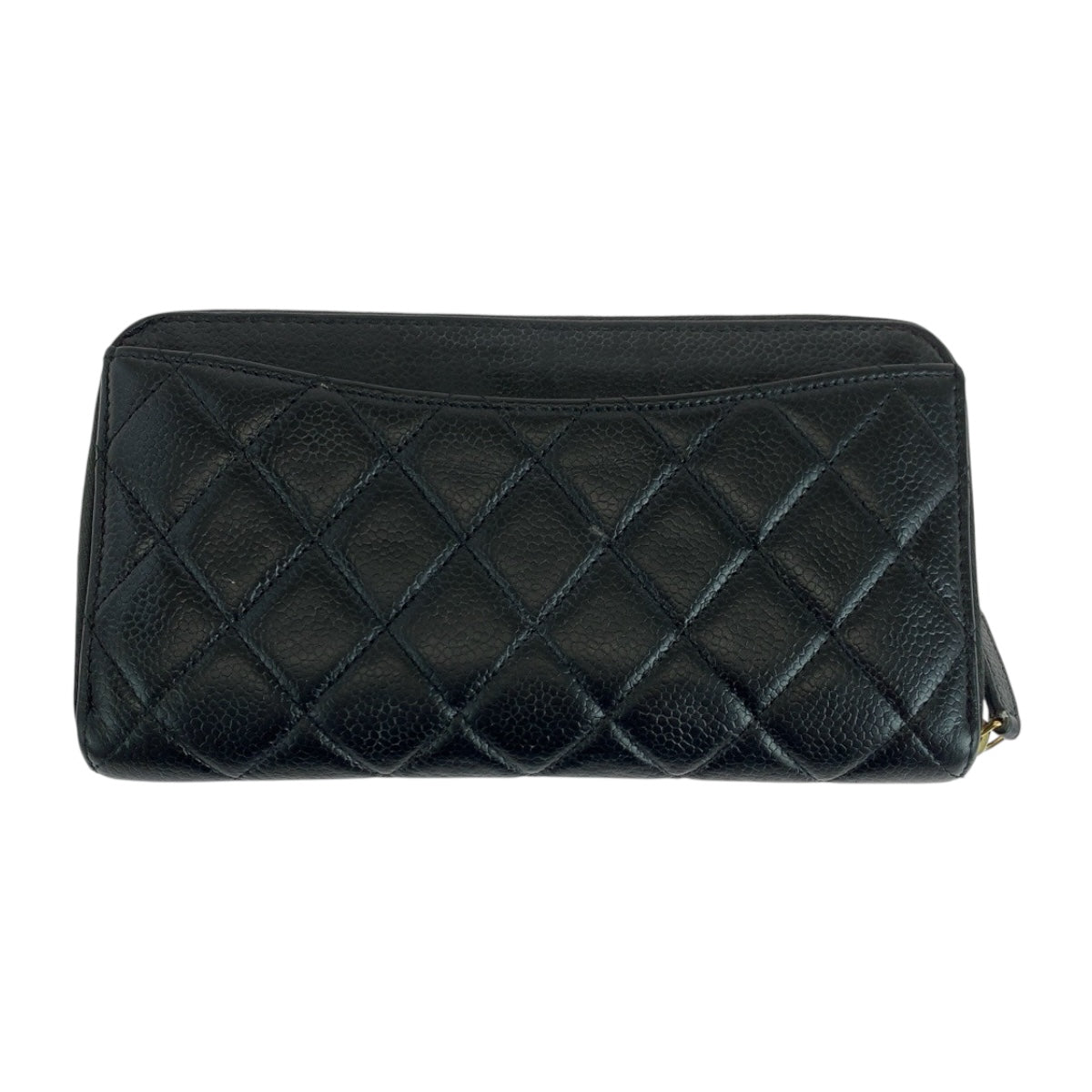 19588
CHANEL シャネル マトラッセ ココマーク ブラック 黒 ゴールド金具 キャビアスキン 長財布 ラウンドファスナー レディース AB59