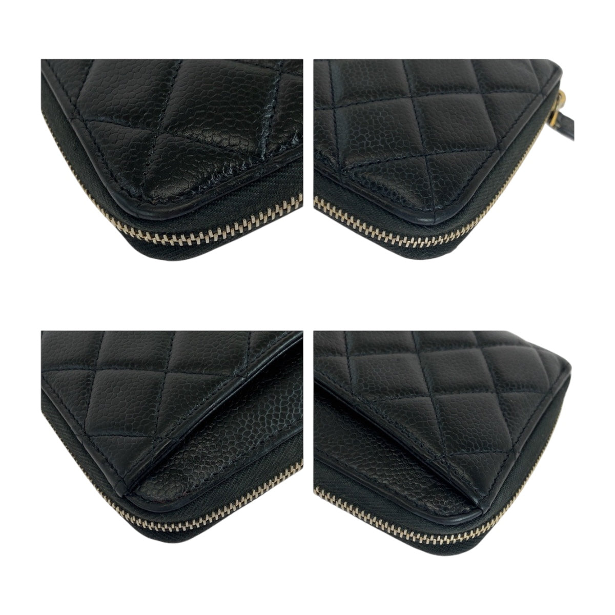 19588
CHANEL シャネル マトラッセ ココマーク ブラック 黒 ゴールド金具 キャビアスキン 長財布 ラウンドファスナー レディース AB59