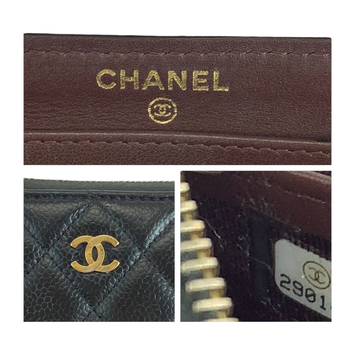 19588
CHANEL シャネル マトラッセ ココマーク ブラック 黒 ゴールド金具 キャビアスキン 長財布 ラウンドファスナー レディース AB59