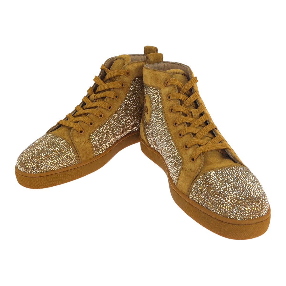19591
Christian Louboutin Swarovski Size 44 Gold Suede High-Top Sneakers Men's S89