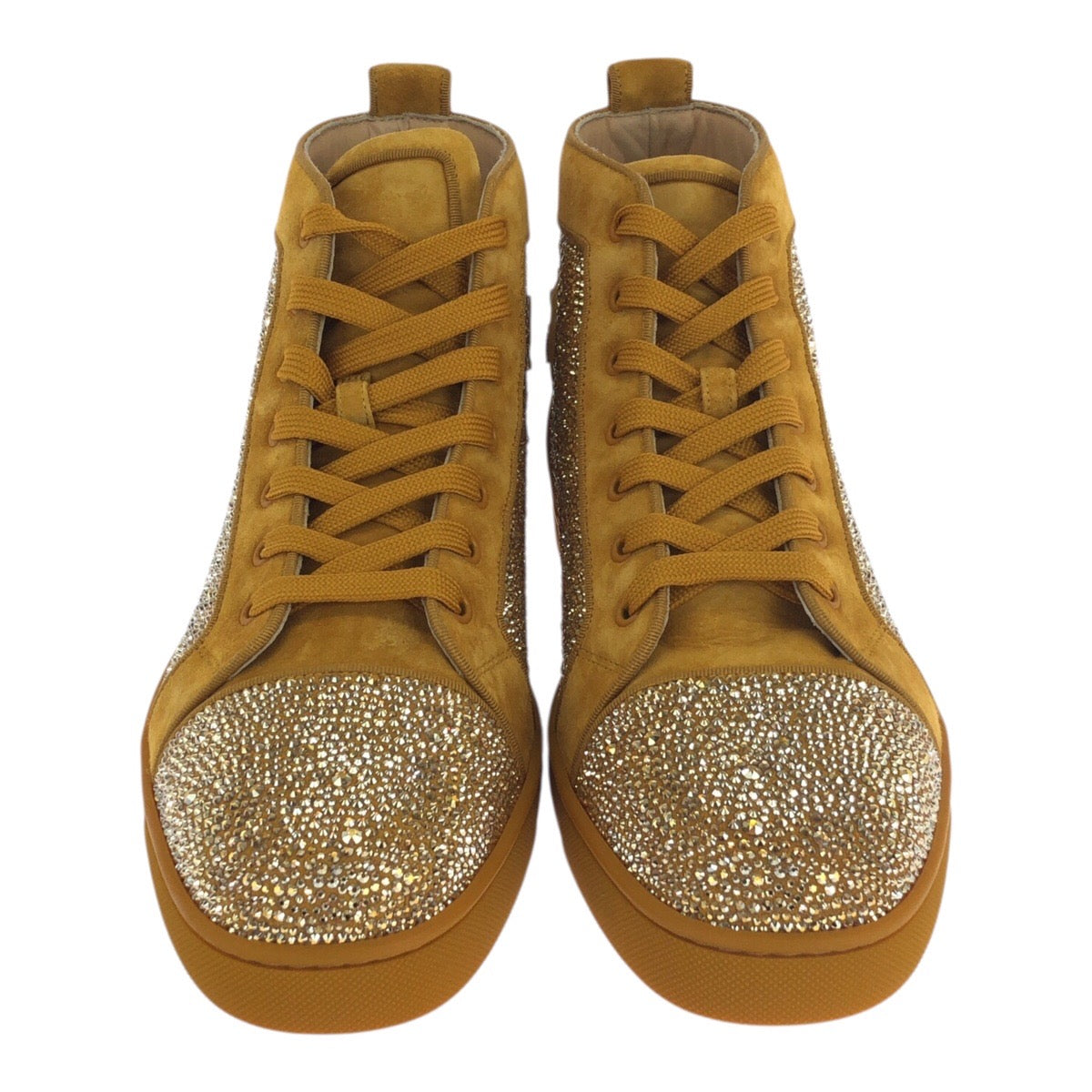 19591
Christian Louboutin Swarovski Size 44 Gold Suede High-Top Sneakers Men's S89