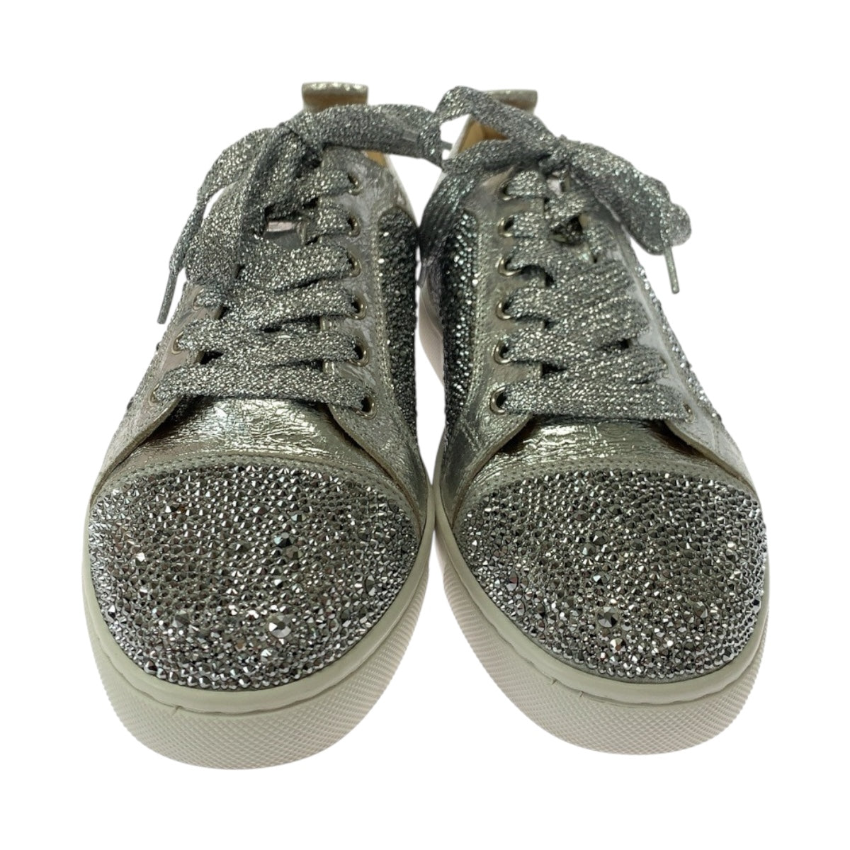 19592
Christian Louboutin クリスチャンルブタン ルイスジュニア スワロフスキー サイズ38 シルバー スワロフスキー / レザー 3180154 スニーカー  レディース A41