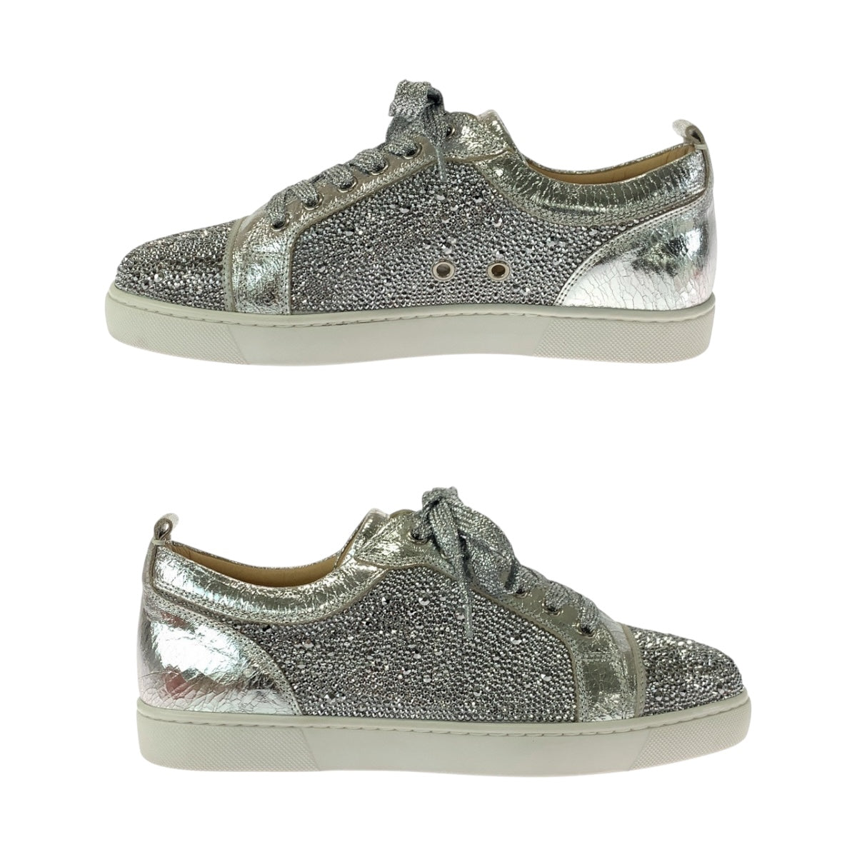 19592
Christian Louboutin クリスチャンルブタン ルイスジュニア スワロフスキー サイズ38 シルバー スワロフスキー / レザー 3180154 スニーカー  レディース A41