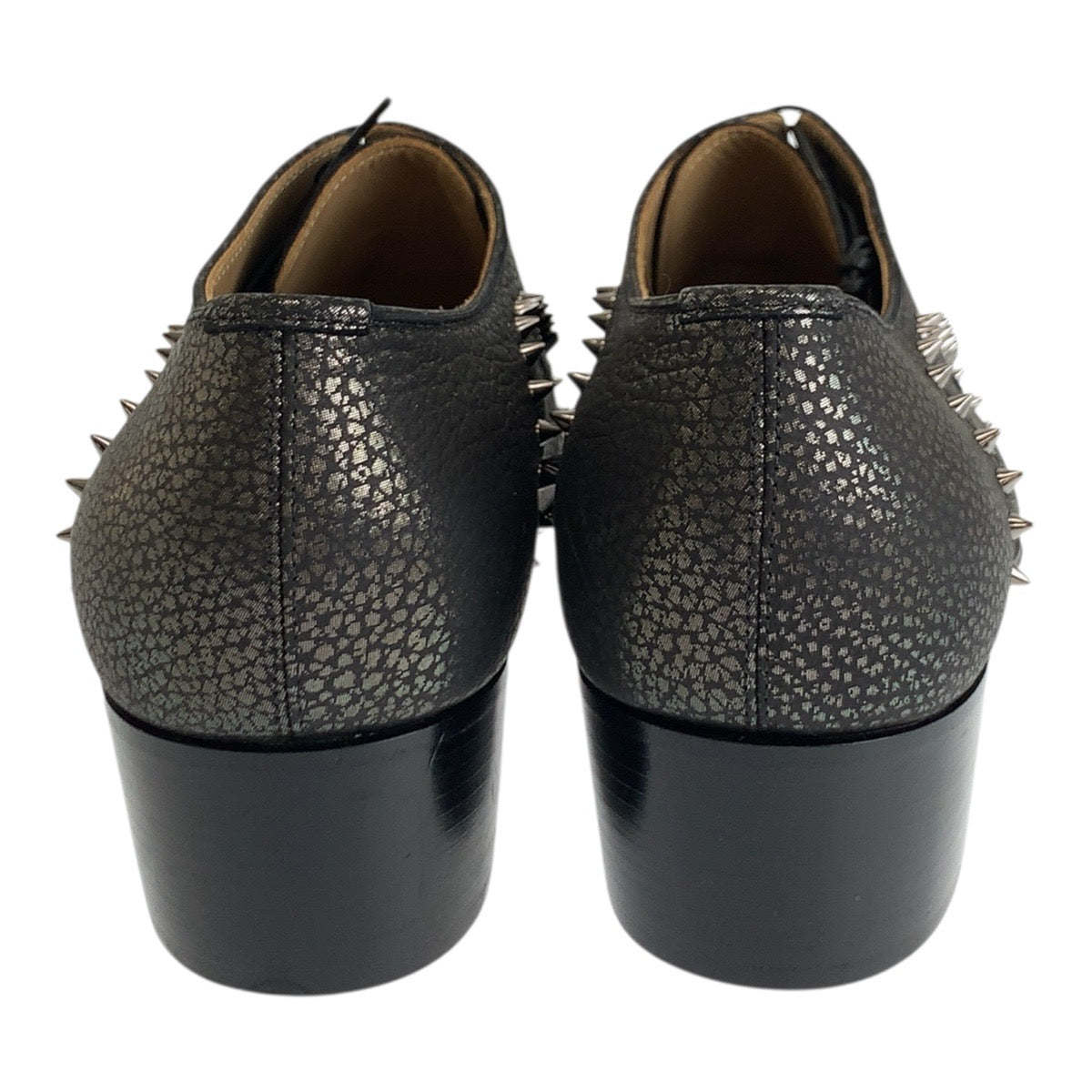 19597
Christian Louboutin クリスチャンルブタン イートン スタッズ サイズ40 メタリックブラウン シルバー金具 レザー ドレスシューズ ビジネスシュース メンズ SA41