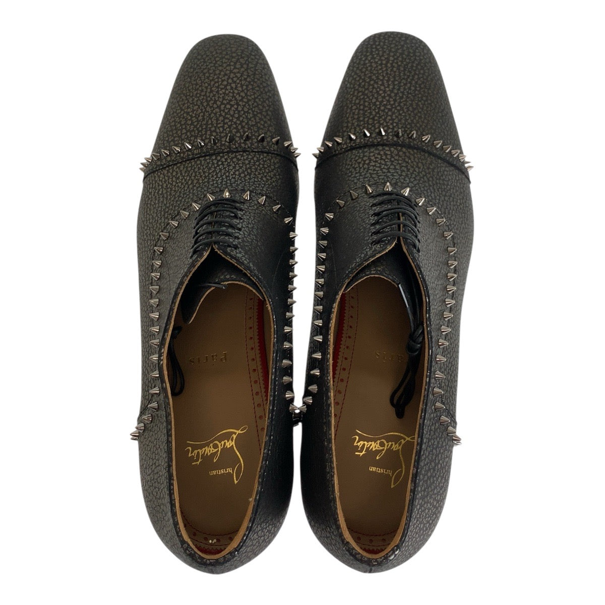 19597
Christian Louboutin クリスチャンルブタン イートン スタッズ サイズ40 メタリックブラウン シルバー金具 レザー ドレスシューズ ビジネスシュース メンズ SA41