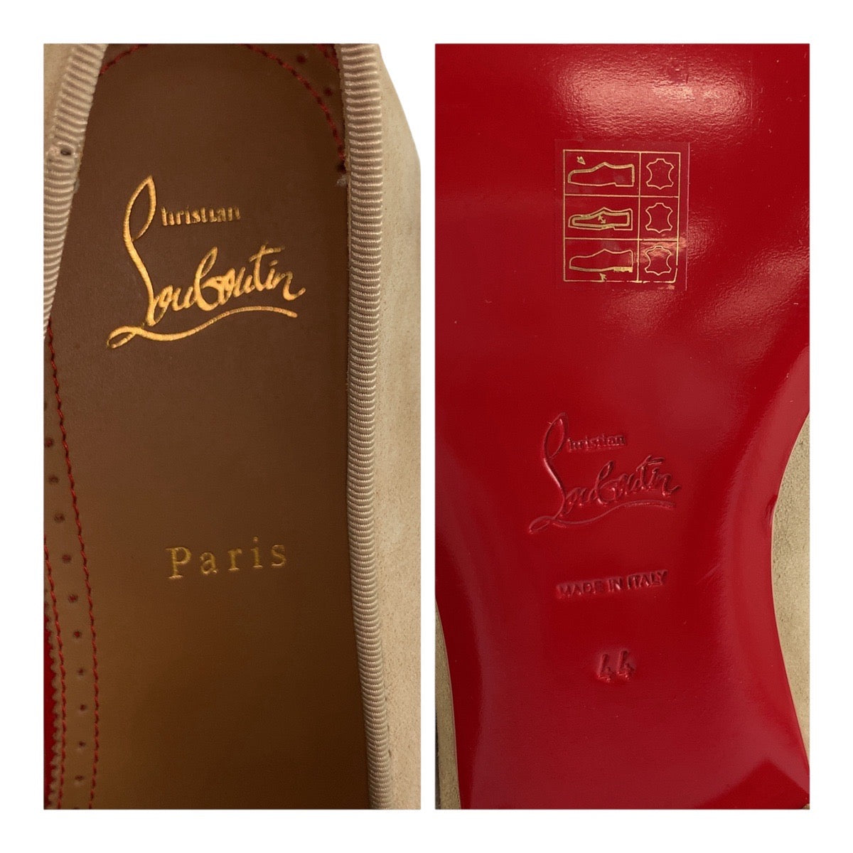 19598
Christian Louboutin クリスチャンルブタン スタッズ サイズ44 ベージュ ブラウン スウェード アイテム ローファー ドレスシューズ 革靴 メンズ A41