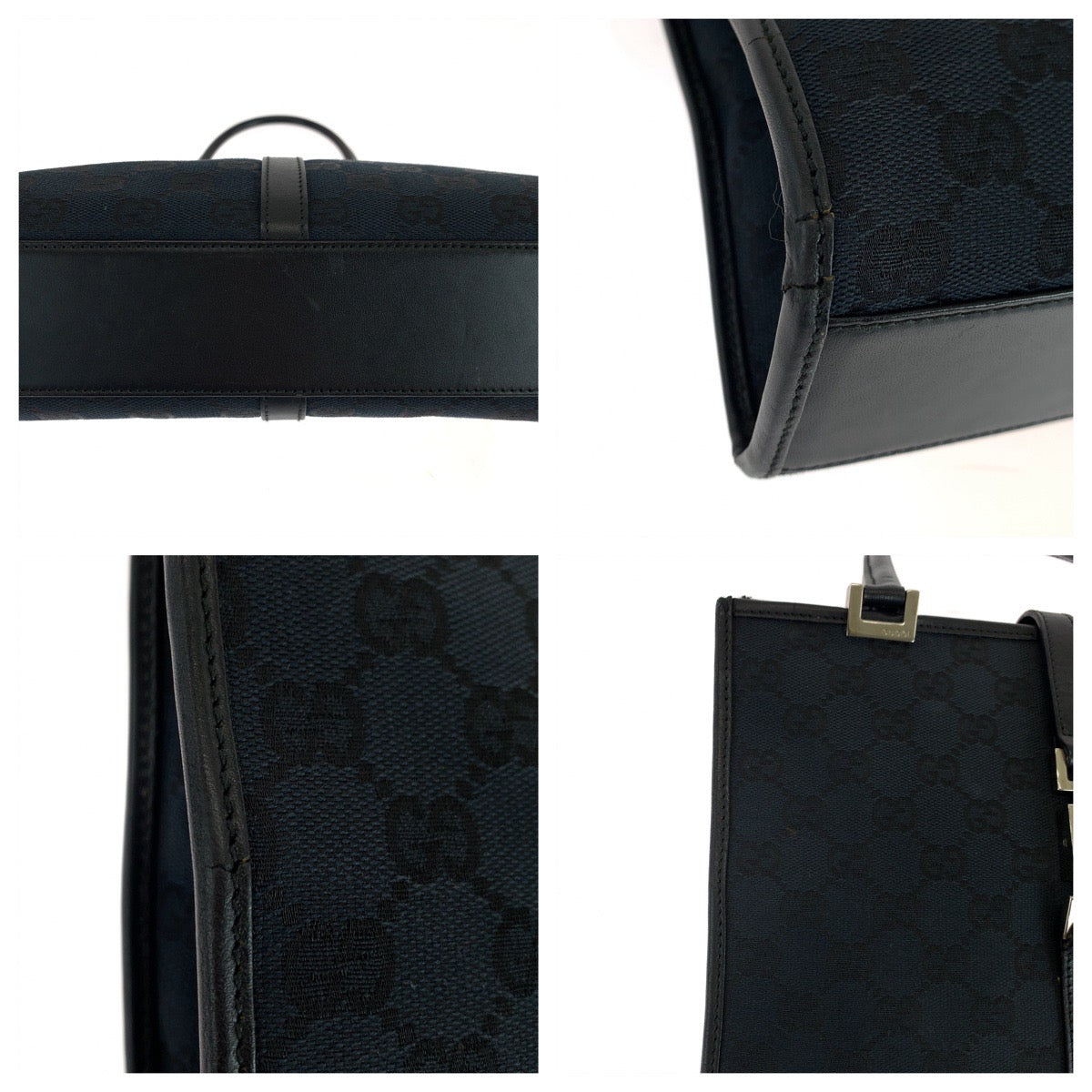 19600
GUCCI グッチ ジャッキー ブラック 黒 シルバー金具 GGキャンバス 002 1065 トートバッグ ハンドバッグ レディース AB27