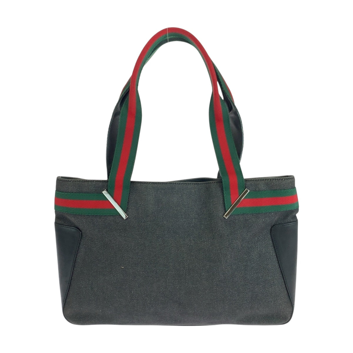 19601
GUCCI Sherry Line Black Canvas with Silver Hardware 73983 Tote Bag Handbag Ladies ABP29