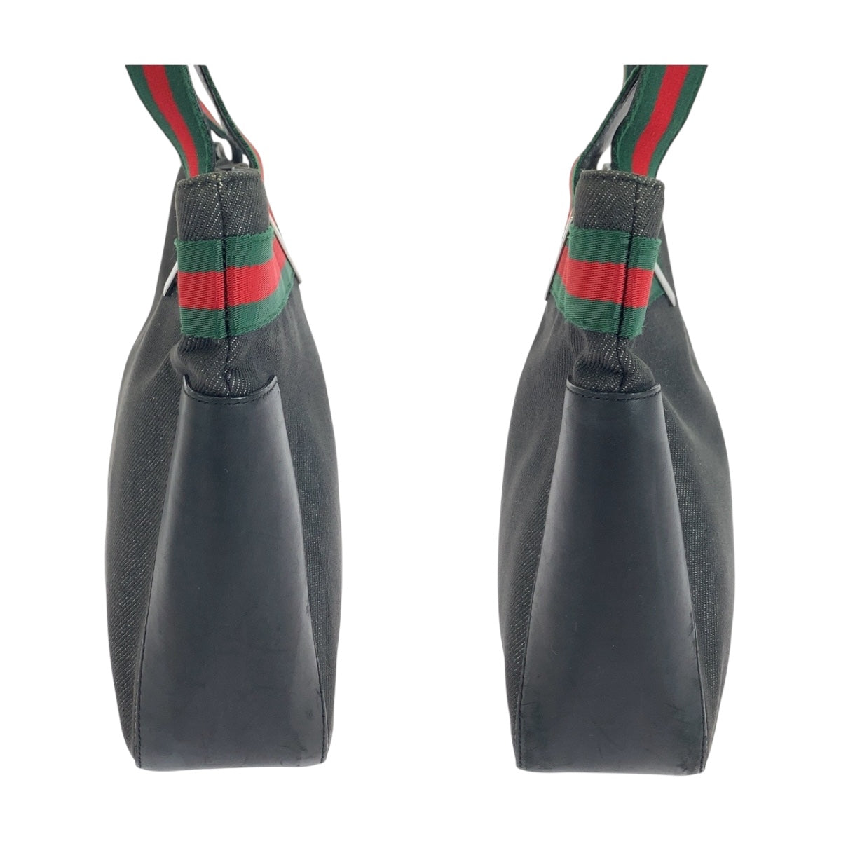 19601
GUCCI Sherry Line Black Canvas with Silver Hardware 73983 Tote Bag Handbag Ladies ABP29