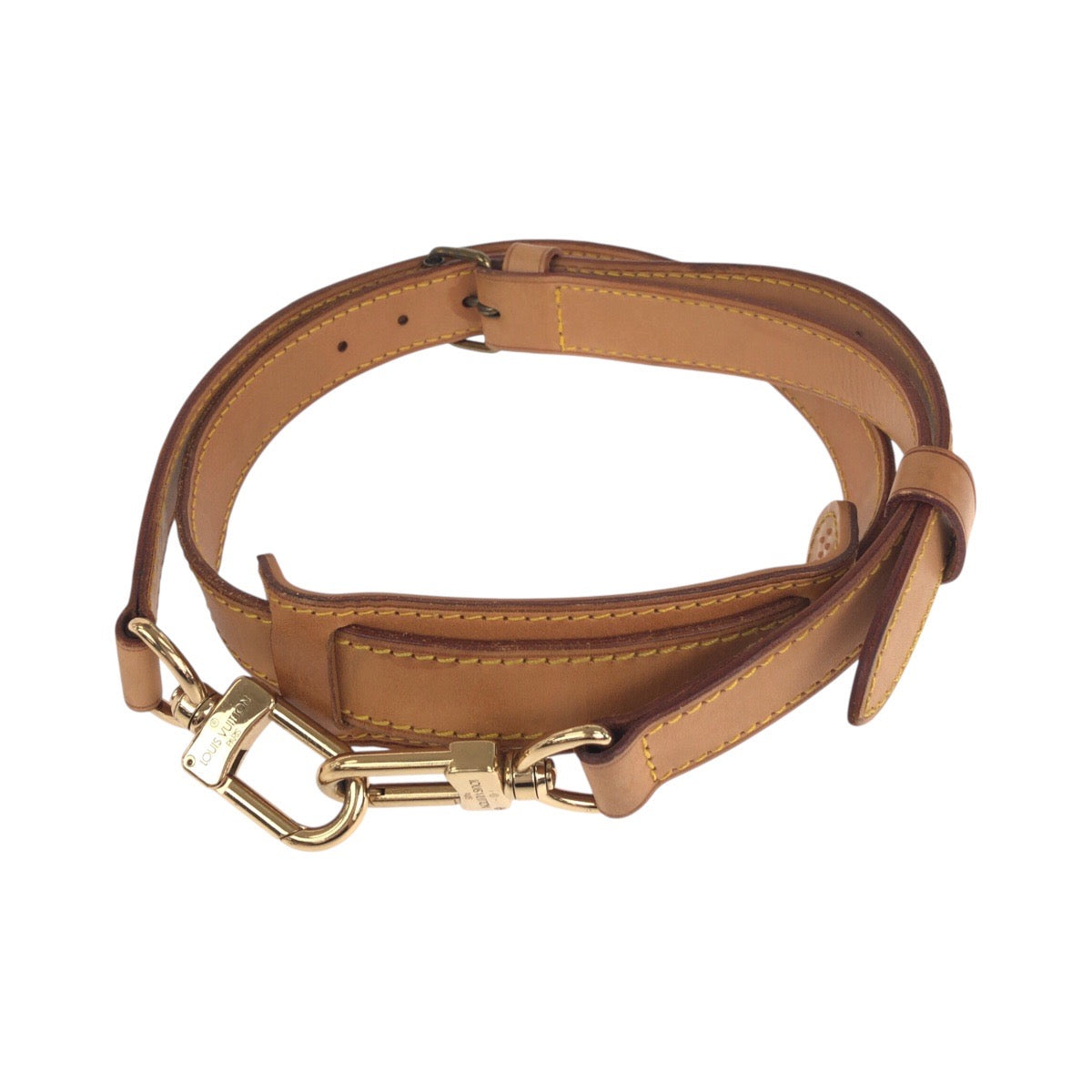 19605
LOUIS VUITTON Brown Gold Hardware Leather Shoulder Bag Shoulder Strap Only Ladies AB