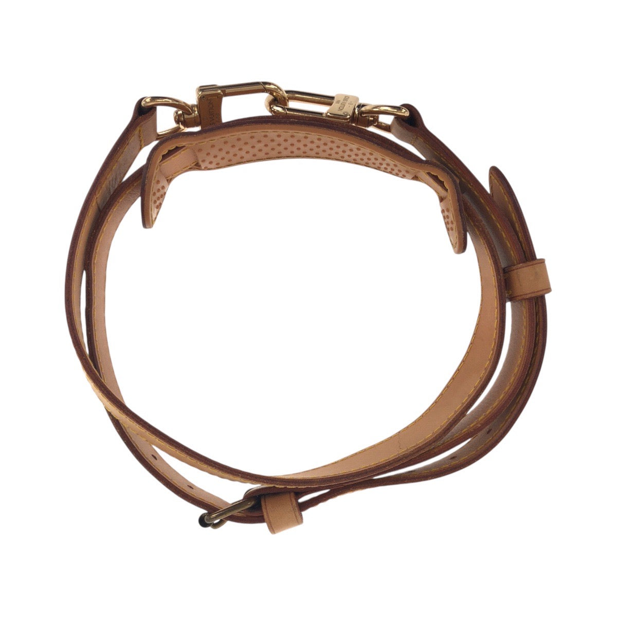19605
LOUIS VUITTON Brown Gold Hardware Leather Shoulder Bag Shoulder Strap Only Ladies AB