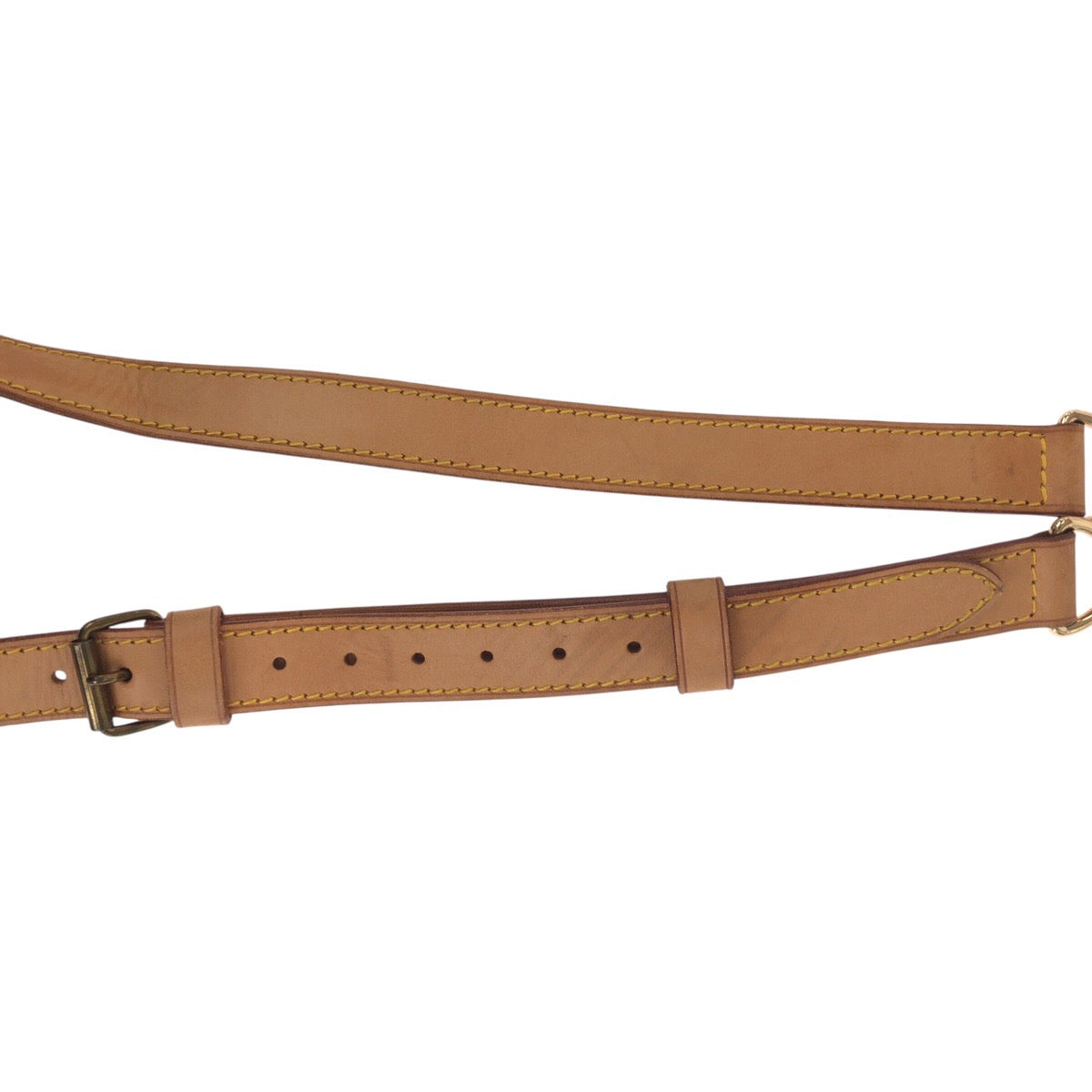 19605
LOUIS VUITTON Brown Gold Hardware Leather Shoulder Bag Shoulder Strap Only Ladies AB