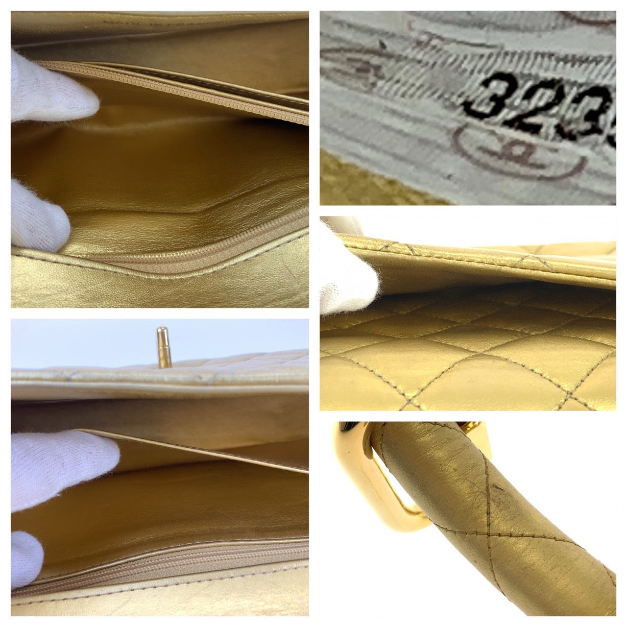 19606
CHANEL シャネル ヴィンテージ マトラッセ 親子バッグ ココマーク ターンロック カラビナ ゴールド ラムスキン ハンドバッグ バニティバッグ レディース ABP1300