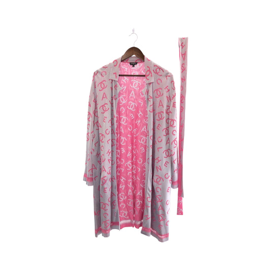 19614
CHANEL シャネル ココマーク サイズ42 ピンク グレー レーヨン P62933K48495 カーディガン ガウンコート  レディース A