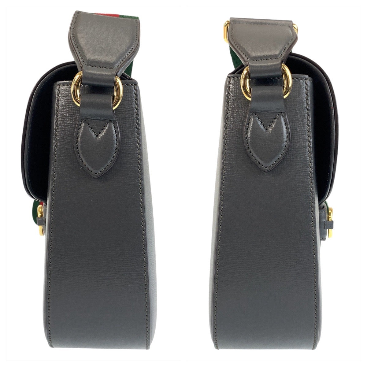 19617
GUCCI グッチ シェリーライン ホースビット 男女兼用 グレー ゴールド金具 レザー 700457 ショルダーバッグ ポシェット メンズ SA165