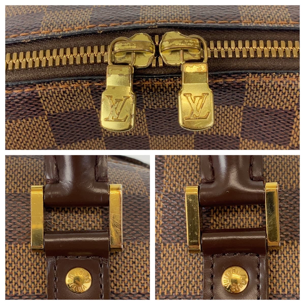 LOUIS VUITTON ルイヴィトン ダミエ リベラMM エベヌ ゴールド金具 PVC N41434 ハンドバッグ トートバッグ  レディース A