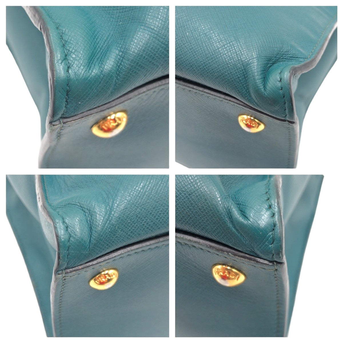 PRADA プラダ サフィアーノ グリーン ゴールド金具 レザー BN2606 トートバッグ ショルダーバッグ 2way  レディース AB