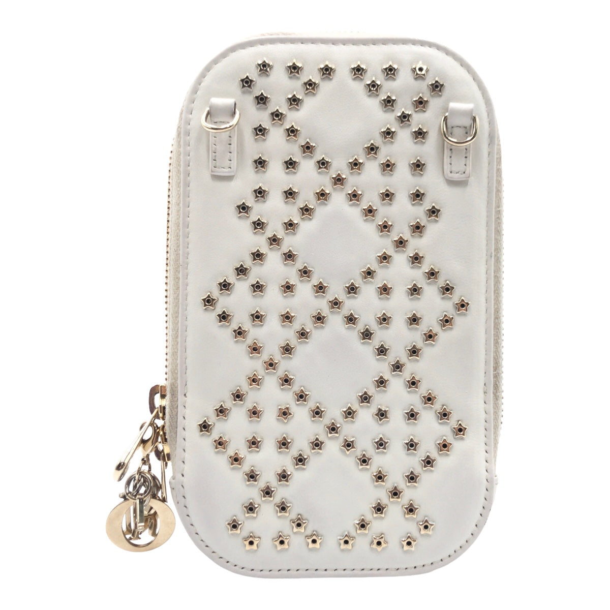19631
Dior ディオール レディディオール ホワイト ゴールド金具 レザー S0872BNHB ショルダーバッグ フォンポーチ フォンケース レディース AB70
