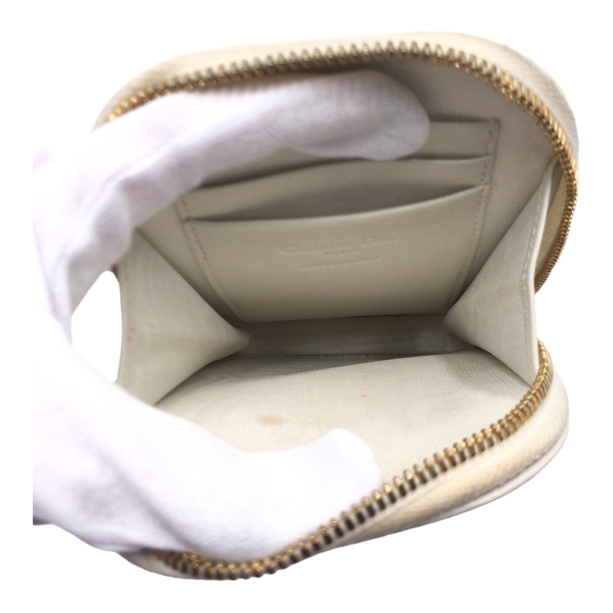 19631
Dior ディオール レディディオール ホワイト ゴールド金具 レザー S0872BNHB ショルダーバッグ フォンポーチ フォンケース レディース AB70