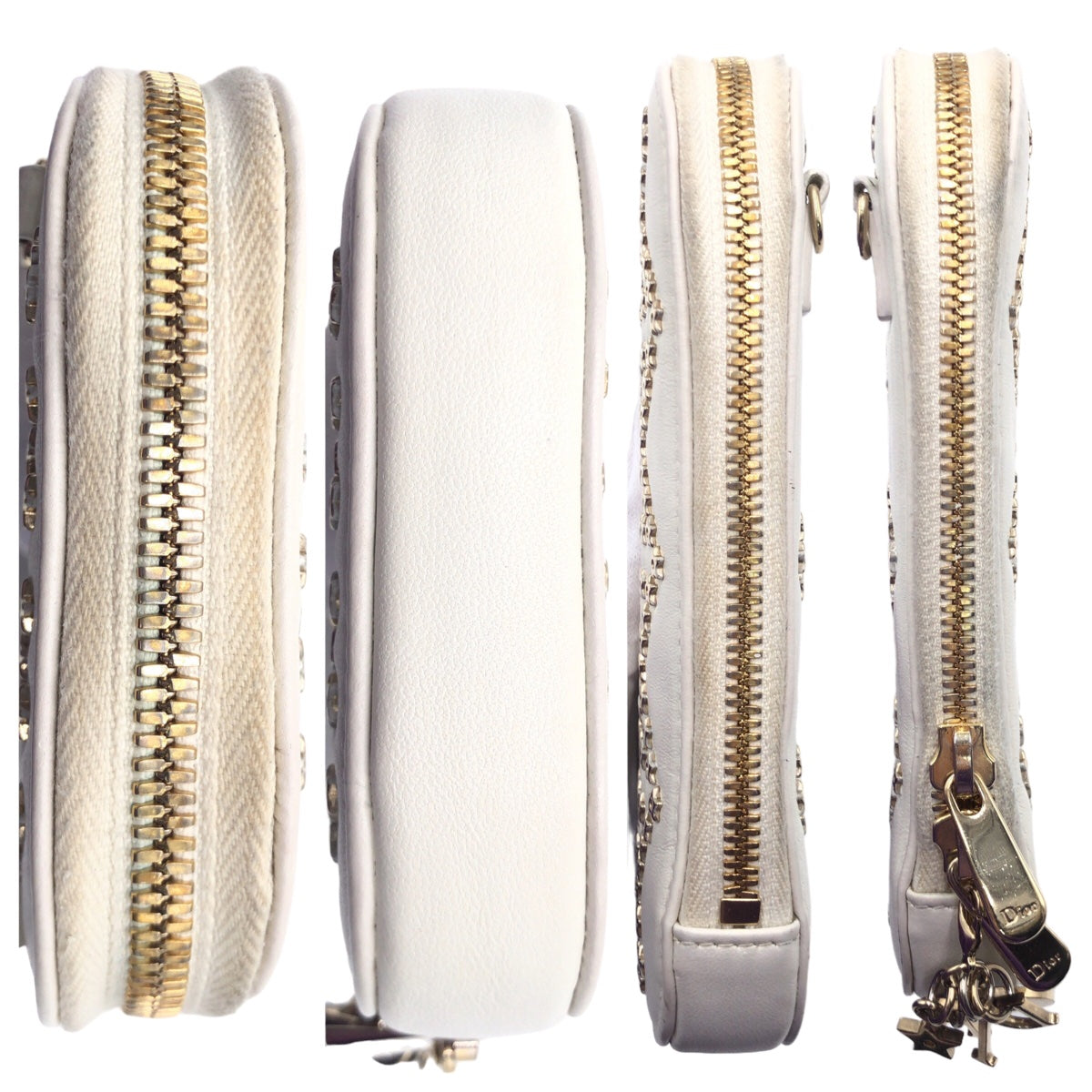 19631
Dior ディオール レディディオール ホワイト ゴールド金具 レザー S0872BNHB ショルダーバッグ フォンポーチ フォンケース レディース AB70