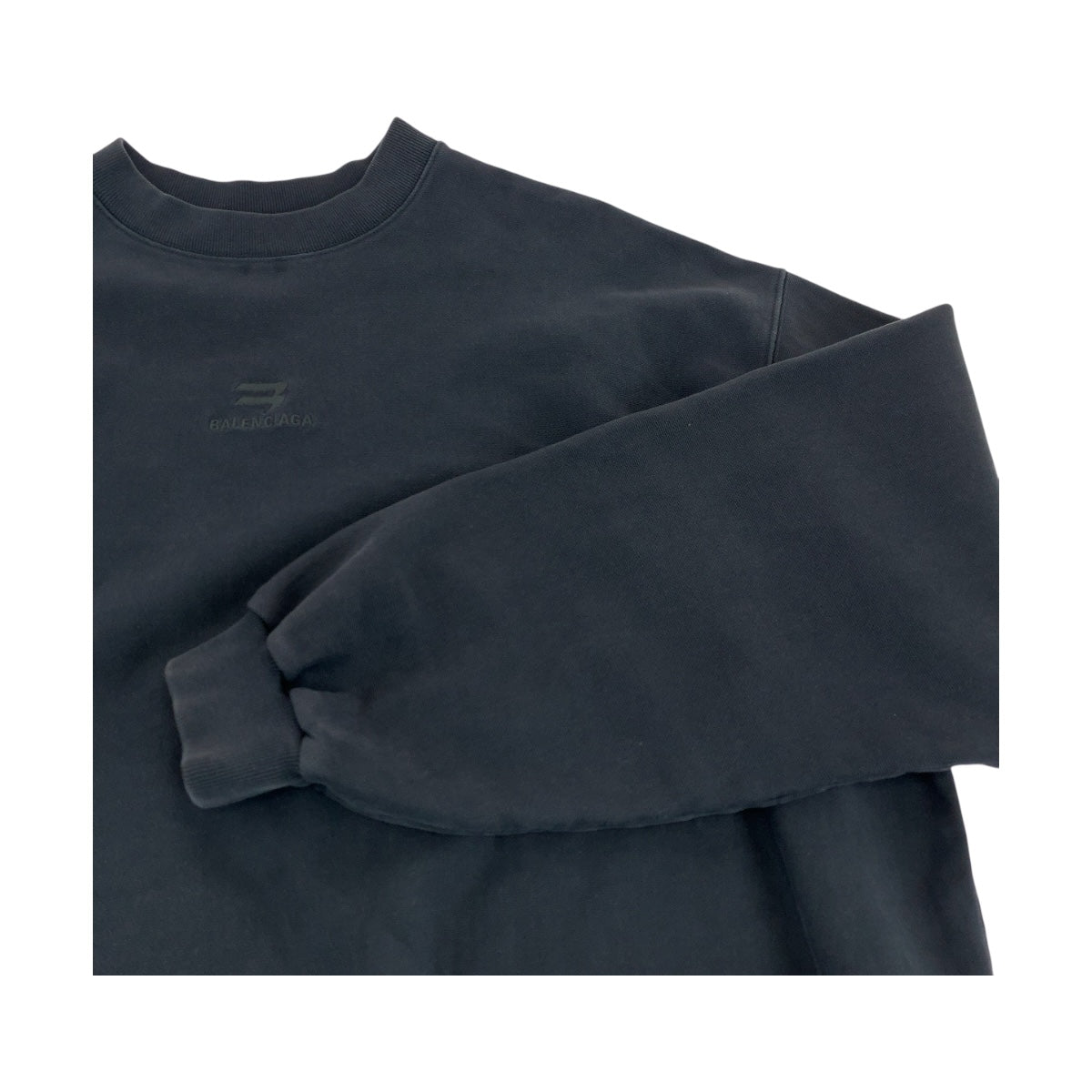 19634
BALENCIAGA バレンシアガ オーバーサイズ ロゴ サイズ2 チャコールグレー コットン 720428 スウェット トレーナー  メンズ AB62