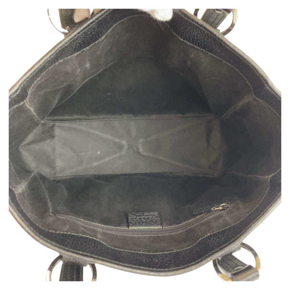19637
GUCCI Black Silver Hardware GG Canvas / Leather 113019 Tote Bag Shoulder Bag Ladies ABP34