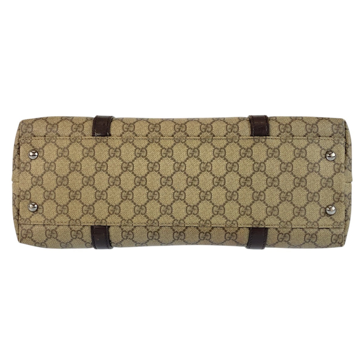 19641
GUCCI グッチ ベージュ ブラウン シルバー金具 GGスプリームキャンバス / レザー 114595 トートバッグ ショルダーバッグ レディース AB31