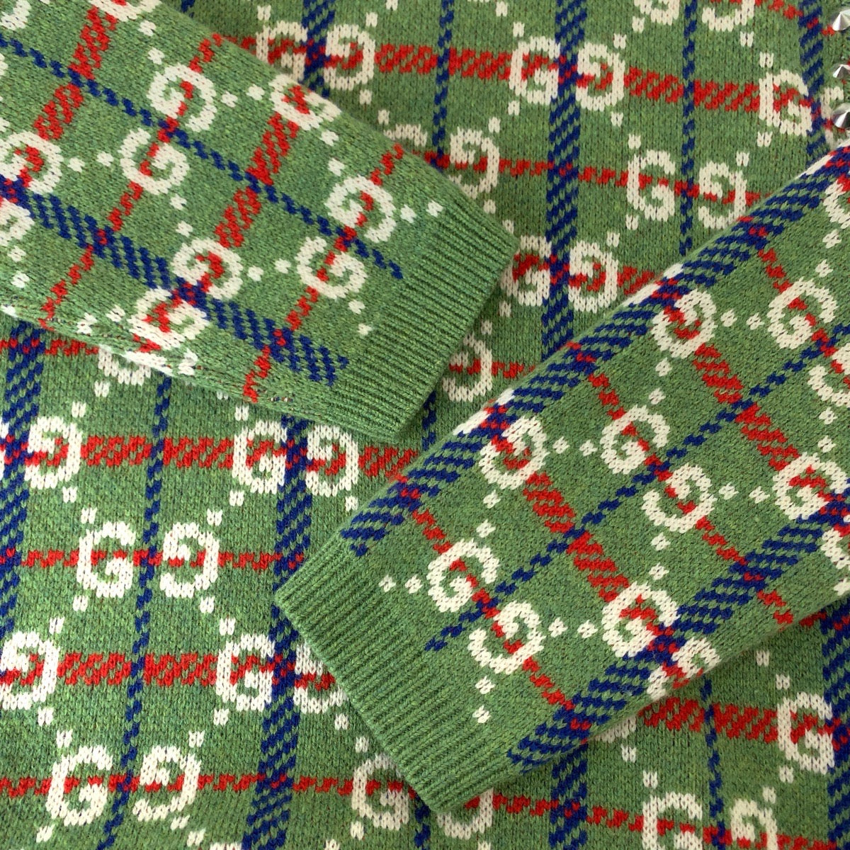 19642
GUCCI グッチ ネック スタッズ GG総柄 サイズS マルチカラー シルバー金具 ウール / メタル 713571 XKCOZ ニット セーター メンズ SA69