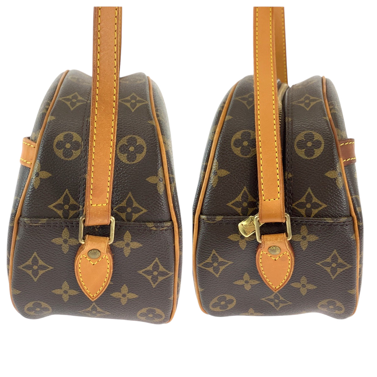 19644
LOUIS VUITTON ルイヴィトン モノグラム ブロワ ブラウン ゴールド金具 PVC M51221 ショルダーバッグ 斜め掛け ベタなし レディース AB52