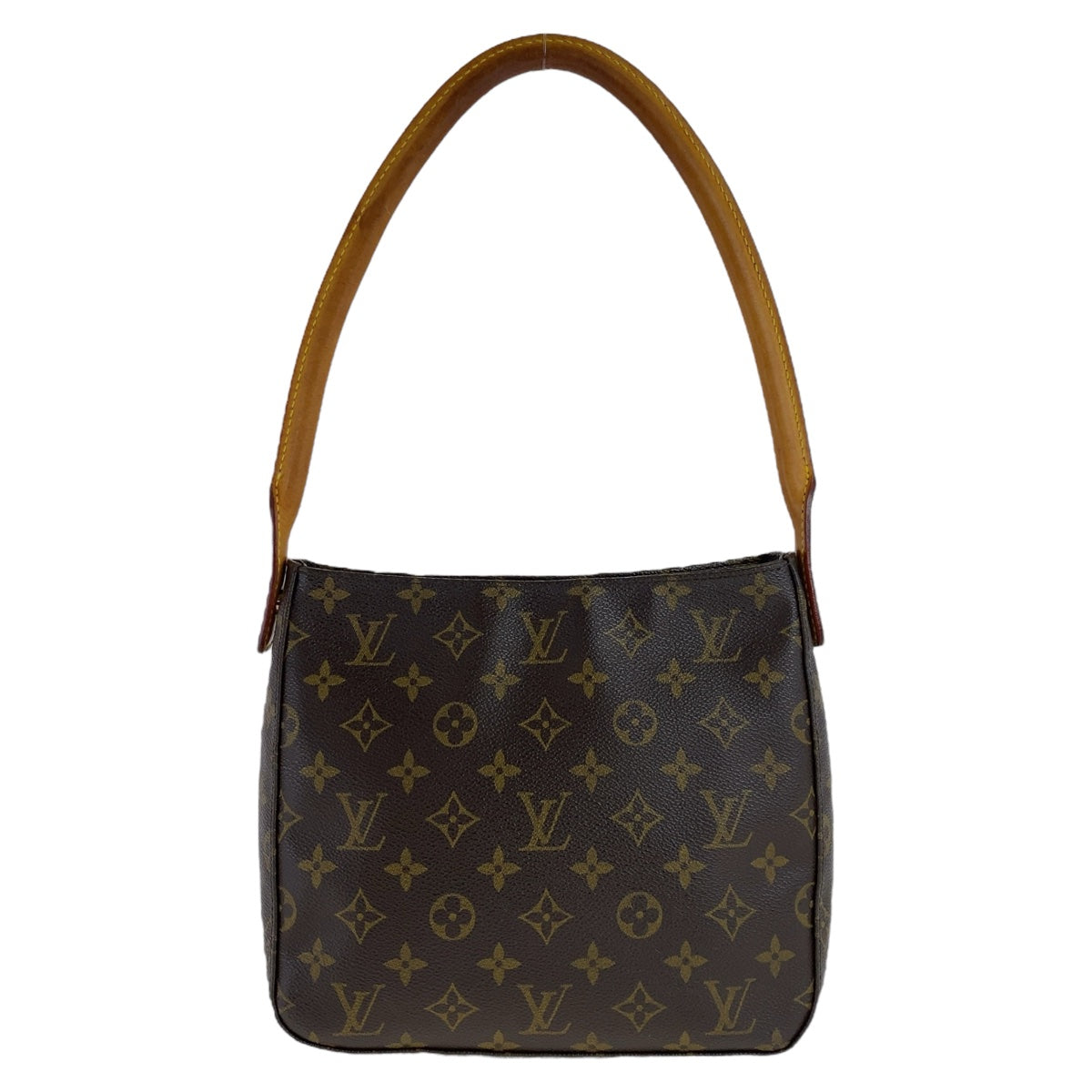 19647
LOUIS VUITTON ルイヴィトン モノグラム ルーピングMM ブラウン ゴールド金具 PVC / レザー M51146 ショルダーバッグ レディース AB