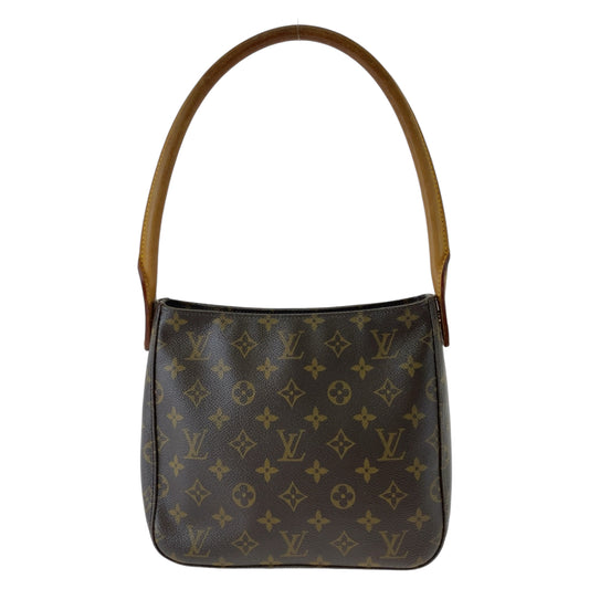 19648
LOUIS VUITTON ルイヴィトン モノグラム ルーピングMM ブラウン ゴールド金具 PVC M51146 ショルダーバッグ レディース AB52