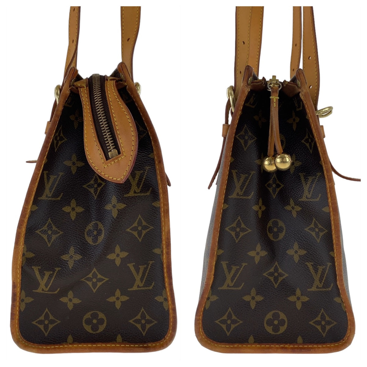 19651
LOUIS VUITTON ルイヴィトン ヴィンテージ モノグラム ポパンクール オ ブラウン ゴールド金具 PVC / レザー M40007 トートバッグ ハンドバッグ ショルダーバッグ  レディース AB