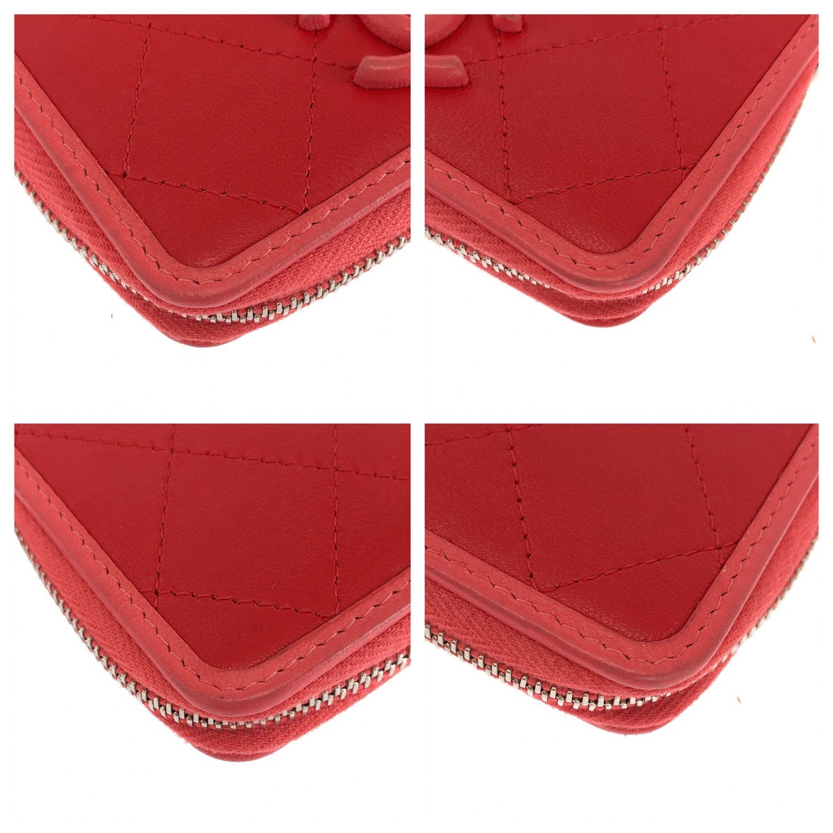 19652
CHANEL シャネル マトラッセ ココマーク レッド ピンク シルバー金具 ラムスキン コンパクトウォレット コインケース フラグメントケース  レディース A