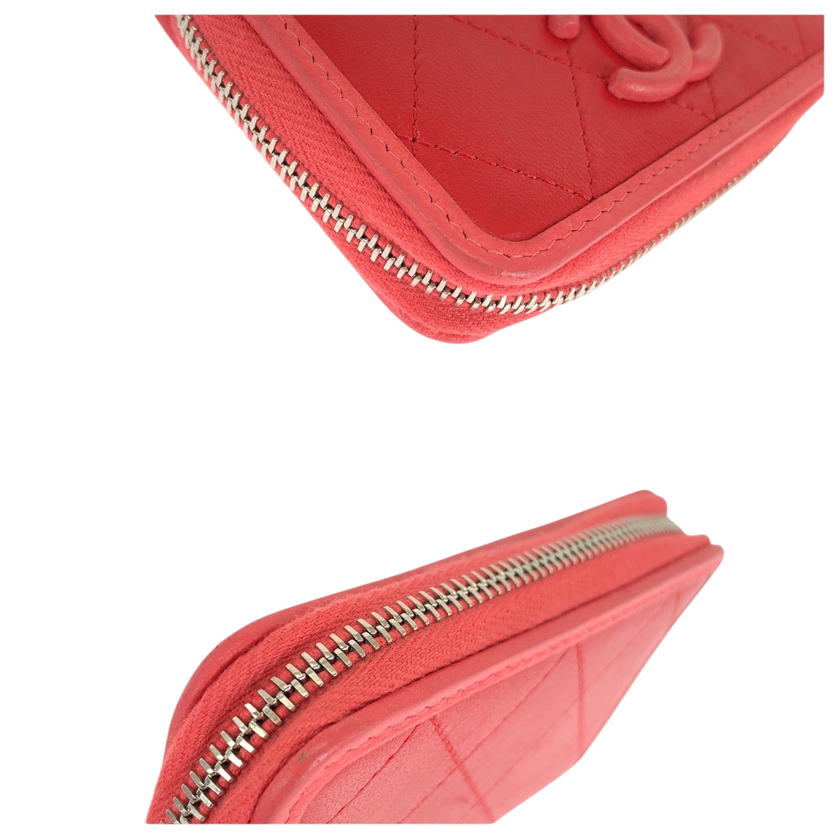 19652
CHANEL シャネル マトラッセ ココマーク レッド ピンク シルバー金具 ラムスキン コンパクトウォレット コインケース フラグメントケース  レディース A