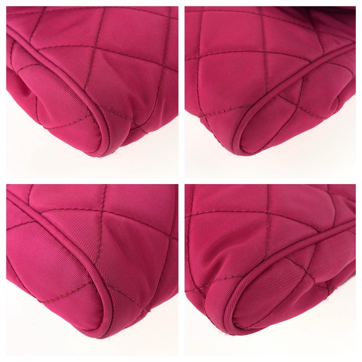 19653
PRADA プラダ テスート インプントゥ ピンク シルバー金具 ナイロン チェーンショルダーバッグ ポシェット レディース AB47