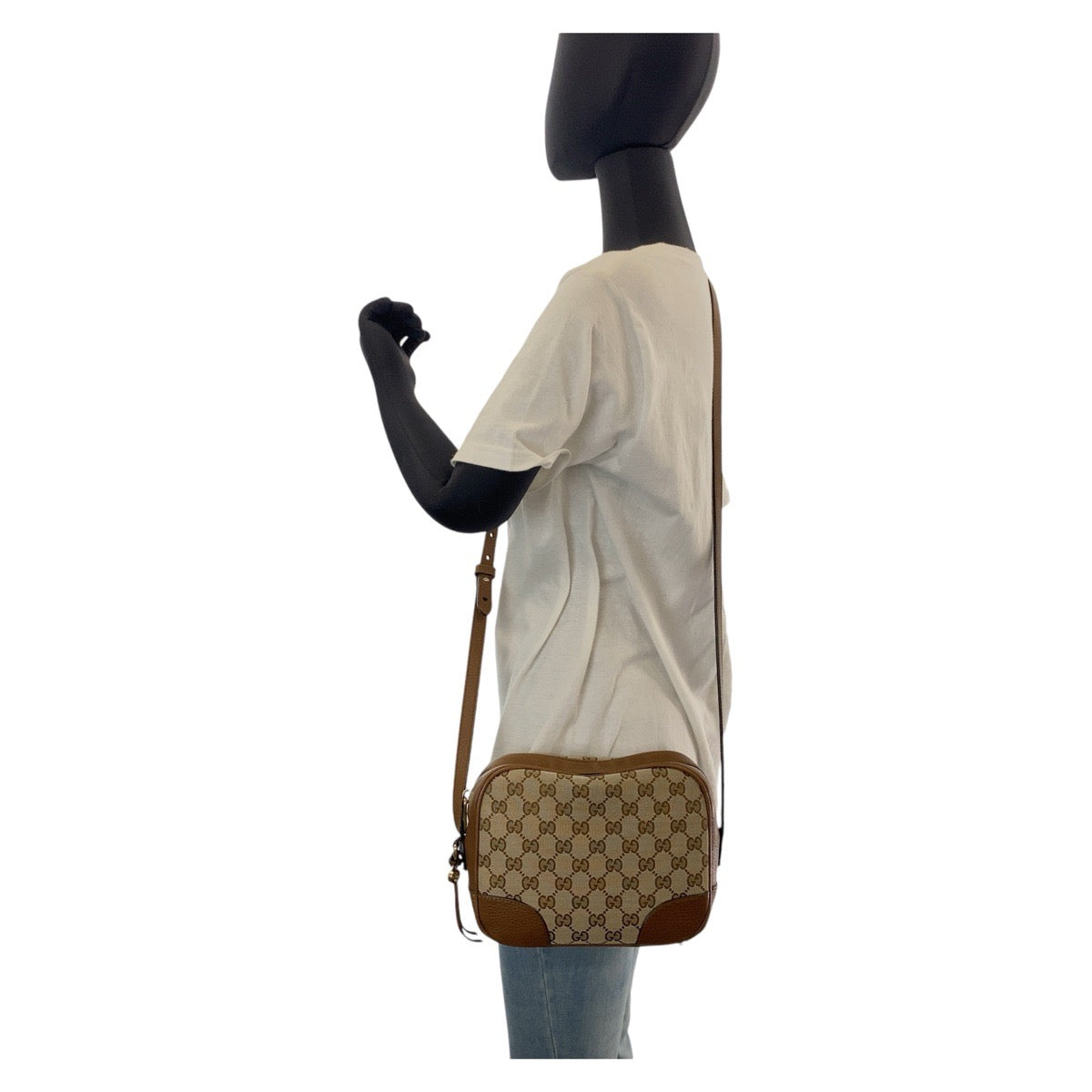19659
GUCCI Brown Gold Hardware GG Canvas / Leather 449413 Crossbody Shoulder Bag Pochette Women's ABP58