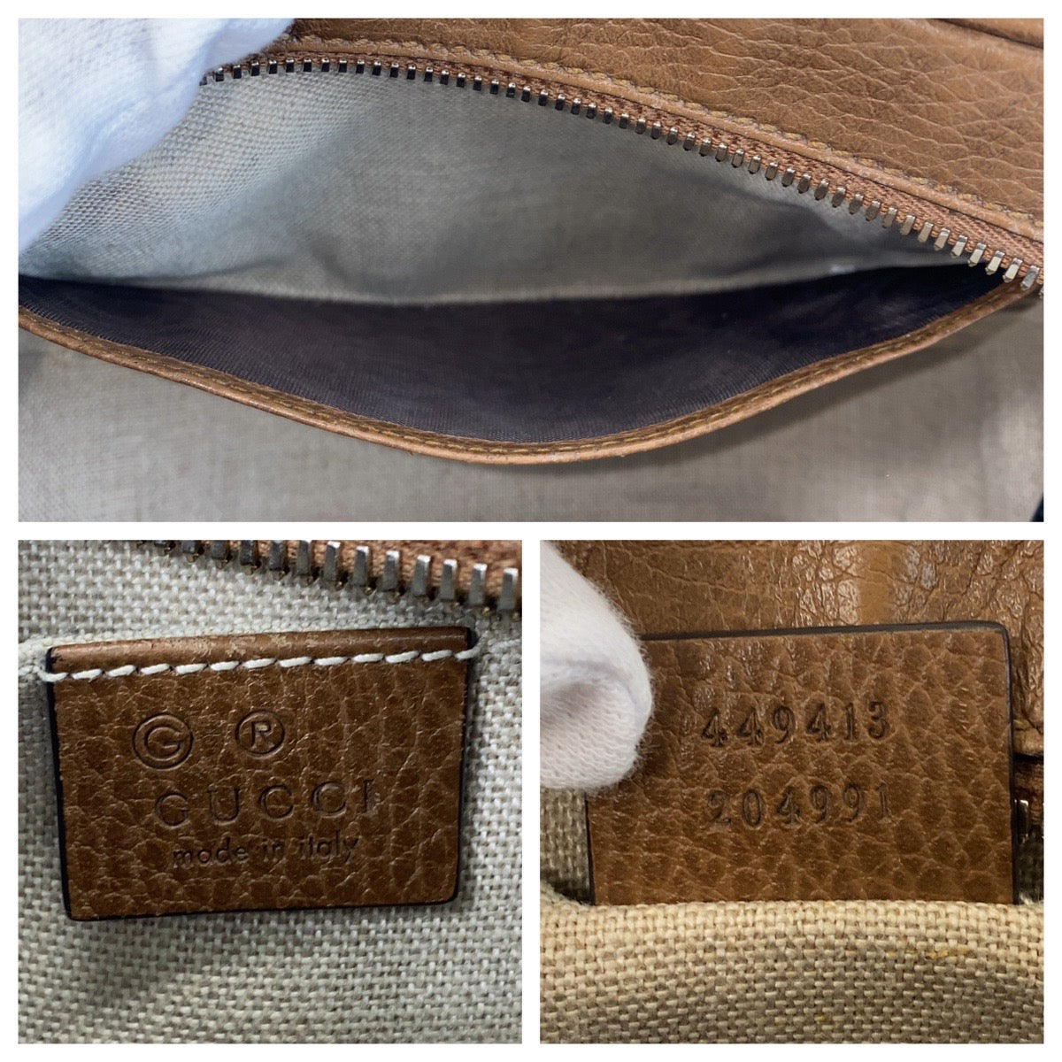 19659
GUCCI Brown Gold Hardware GG Canvas / Leather 449413 Crossbody Shoulder Bag Pochette Women's ABP58
