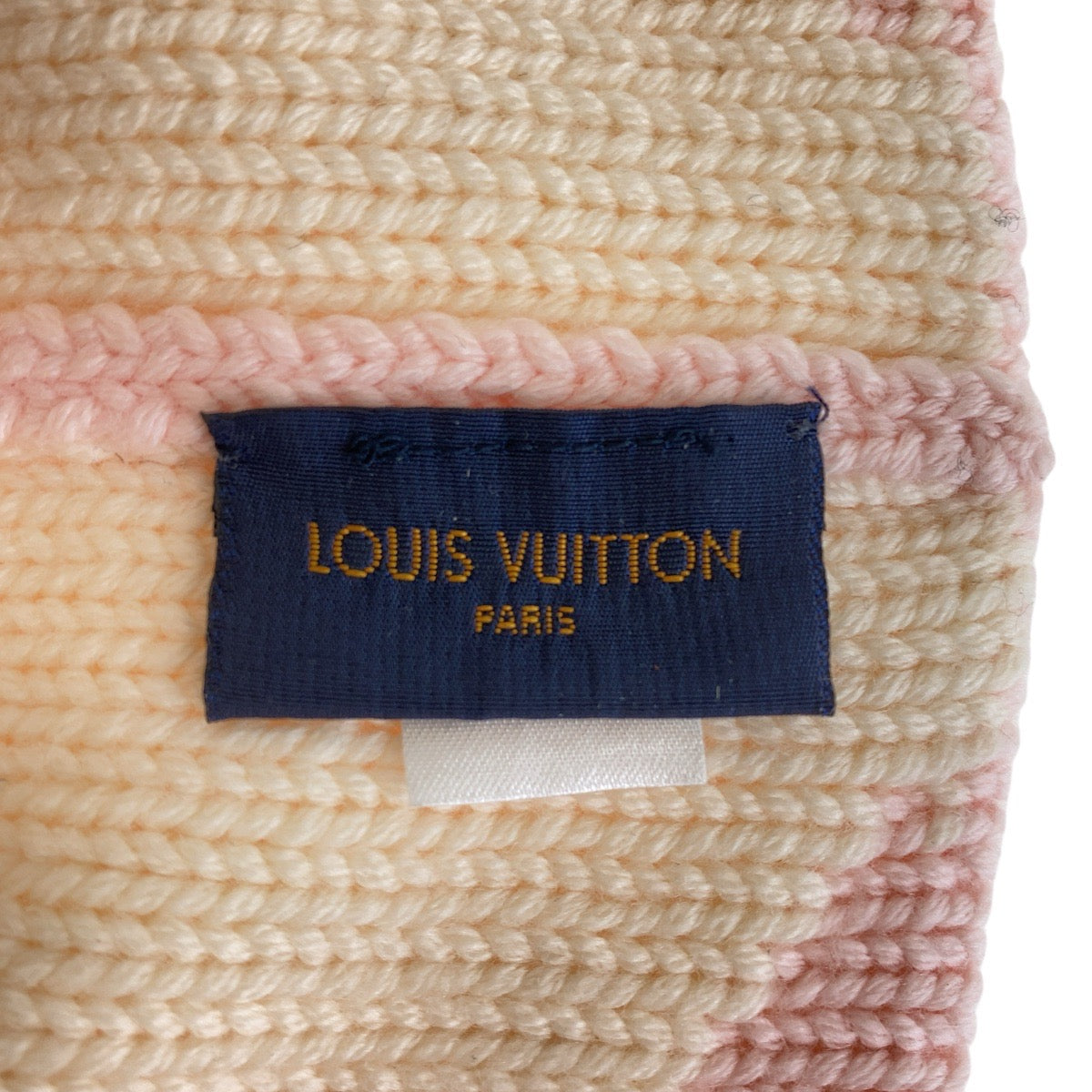 19665
LOUIS VUITTON ルイヴィトン ボネ モーニングラム ピンク ホワイト ウール M70841 ニット帽 レディース A