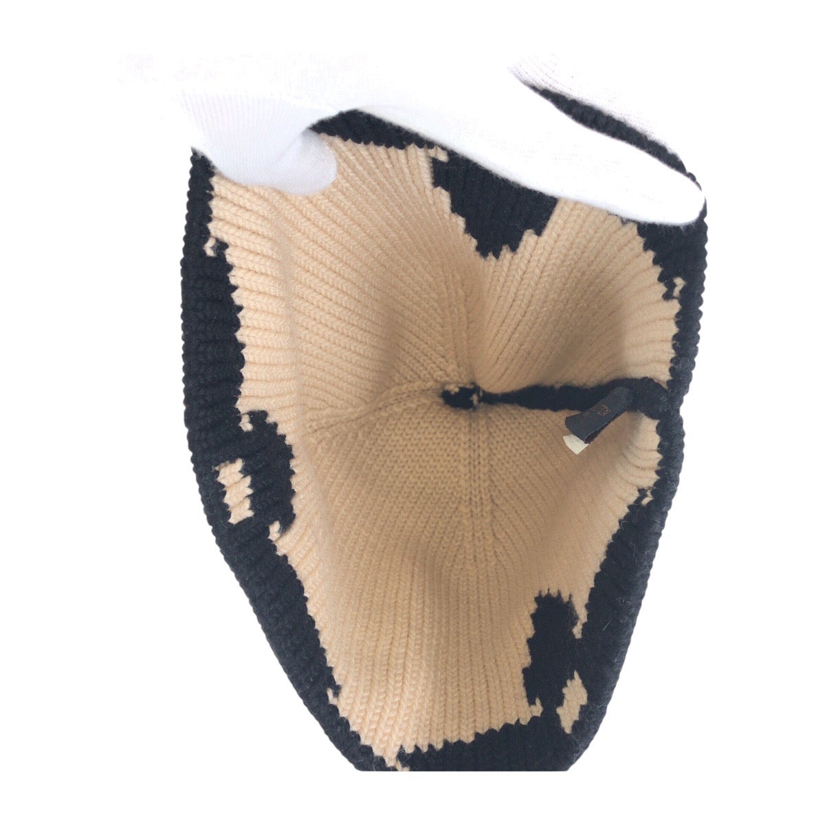 19666
LOUIS VUITTON ルイヴィトン ボネ モーニングラム ブラック 黒 ベージュ ウール M70840 ニット帽 男女兼用  レディース A