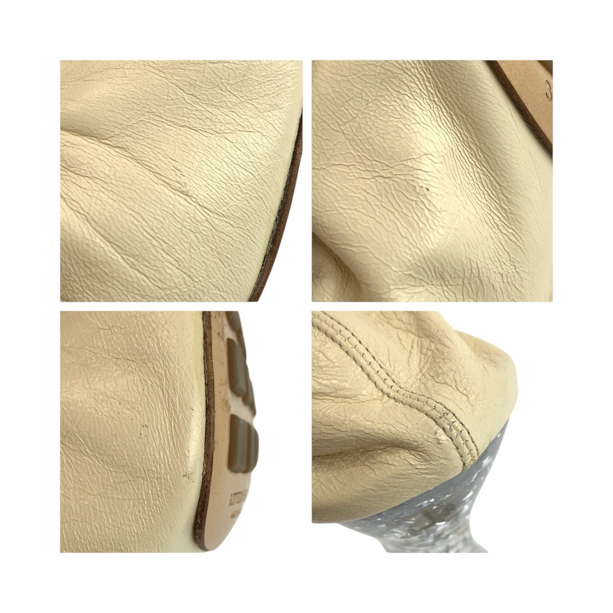 19672
BOTTEGAVENETA ボッテガヴェネタ 21SS アーモンド サイズ37 ベージュ クリア レザー パンプス レディース AB15