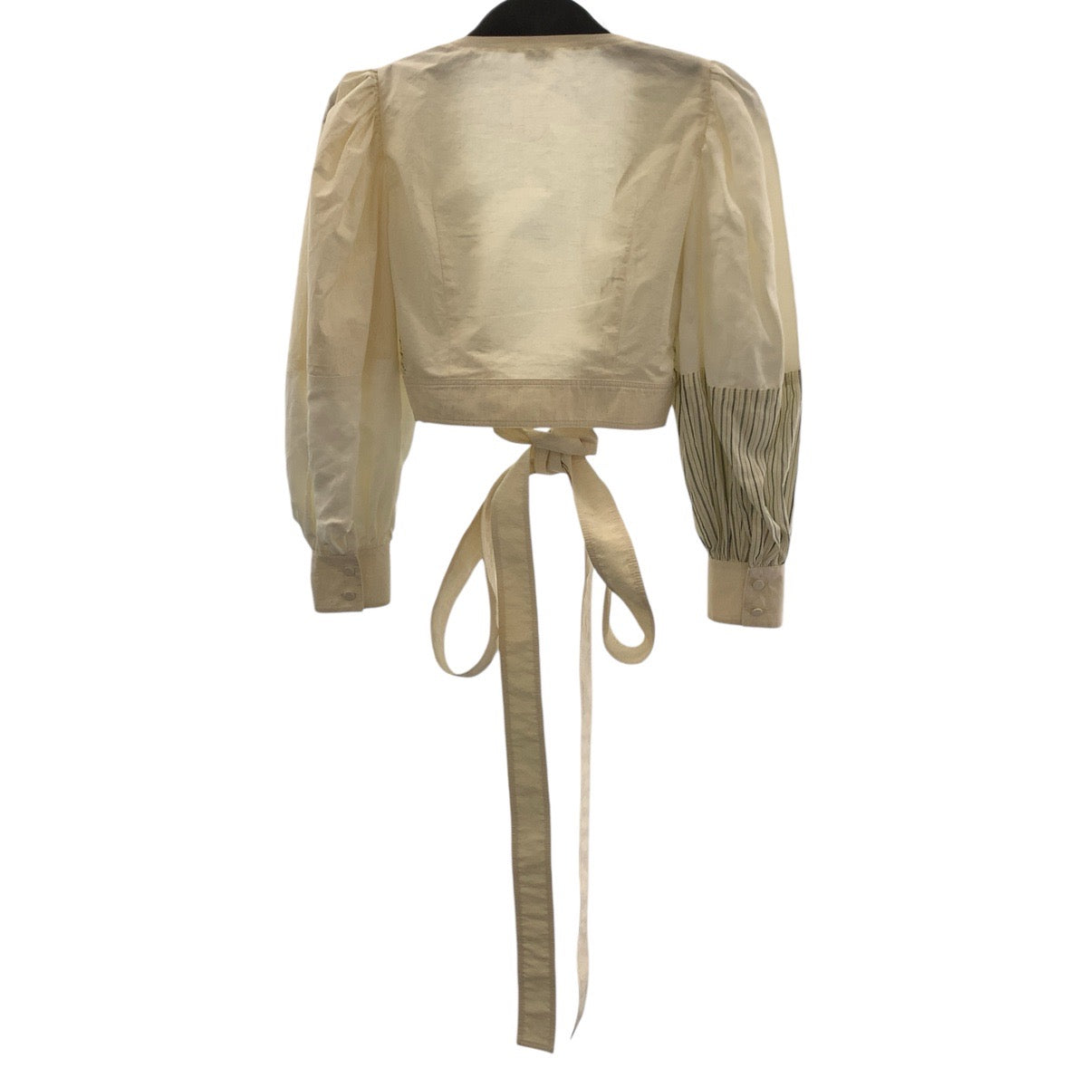 19674
LOEWE ロエベ パフスリーブ サイズ36 アイボリー グレー コットン パフスリーブ ブラウス 長袖シャツ レディース A34