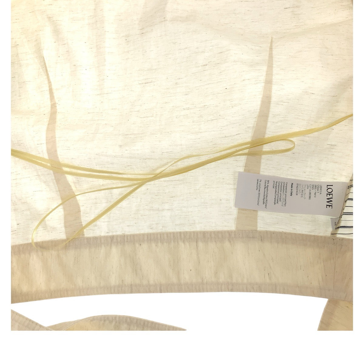 19674
LOEWE ロエベ パフスリーブ サイズ36 アイボリー グレー コットン パフスリーブ ブラウス 長袖シャツ レディース A34