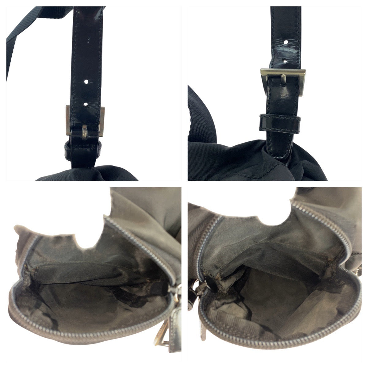 19680
PRADA Tessuto Triangle Logo Plate Black Silver Hardware Nylon Backpack for Women ABP38