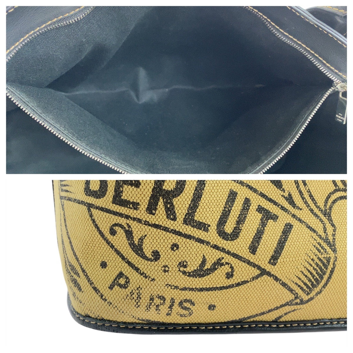 19682
Berluti ベルルッティ フォーエバーロッジ ベージュ ダークブラウン キャンバス / レザー B1200 トートバッグ ショルダーバッグ メンズ A100
